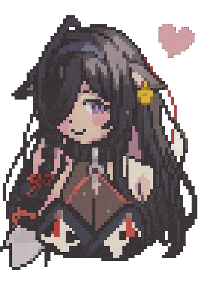 夜牛詩乃のドット絵ビジュアル。